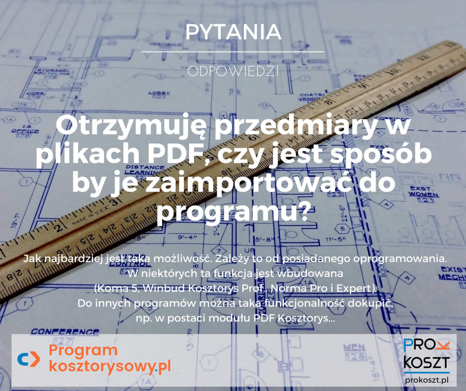 Importowanie przedmiarów w pliku pdf Import przedmiarów pdf